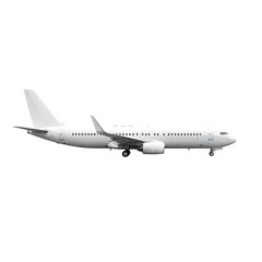 Obraz premium White airplane flying isolated on transparent background with landing gear down