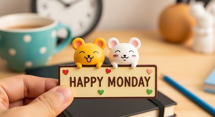 Happy easter monday celebration with adorable bunny figurines