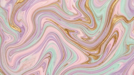 Obraz premium Elegant Pastel Liquid Marble with Golden Swirls Creating a Beautiful Abstract Art Texture for Backgrounds and Design