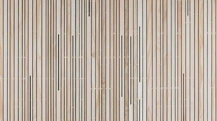 Fototapeta premium Contemporary architectural detail showcasing a pattern of vertical wooden slats, creating a textured and modern background