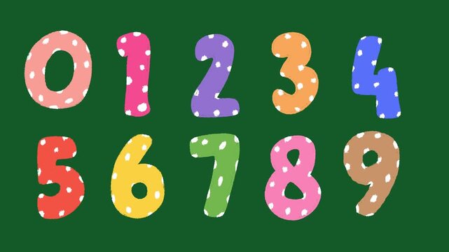Hand Drawn Doodle Numbers 1 to 10 2D Animation Green Screen Asset | Counting Numbers Motion Overlay | Fun Hand-Drawn Counting Animation for Education Videos
