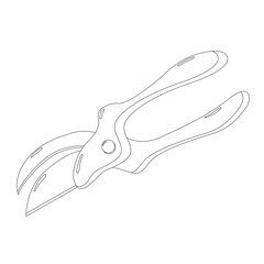 Obraz premium Pruning Shears Line Art Illustration