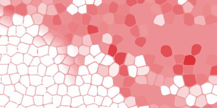 Abstract pink and white stained glass mosaic pattern, organic cellular voronoi texture background, coral rose gradient. abstract background featuring a stylized mosaic pattern