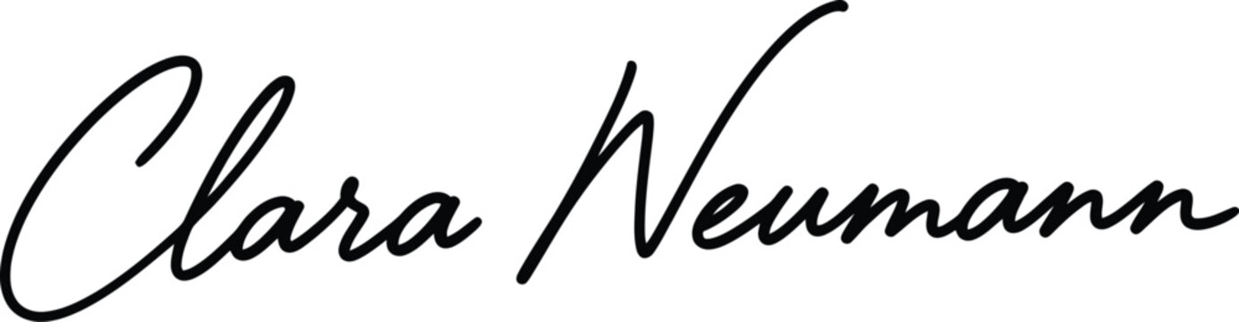 A signature of Clara Neumann in elegant black cursive script on a white background