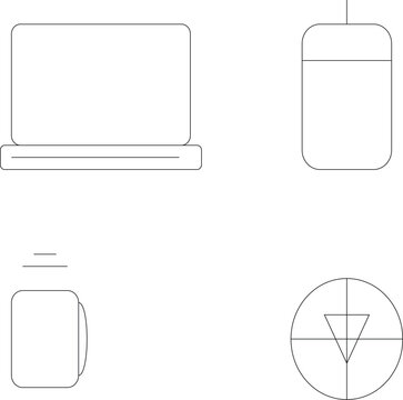 Freelancer Lifestyle Icons &ndash; Digital Nomad, Remote Work & Travel &ndash; Laptop, Coffee, Backpack Vector Set