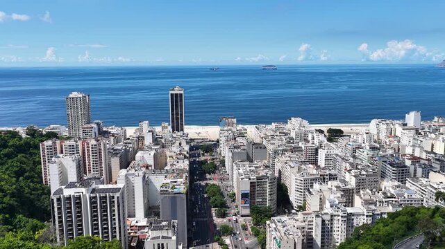 Rio De Janeiro Skyline In Rio De Janeiro In Brazil. Princess Isabel Avenue Landscape. Downtown City. Copacabana Beach Skyline. Rio De Janeiro Skyline In Rio De Janeiro In Brazil. Tourism Landmark. 