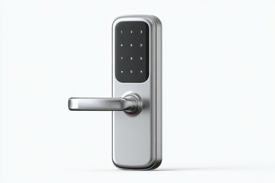 A contemporary digital door lock, illustrating modern security technology and sleek design, hinting at accessibility and safeguarding.