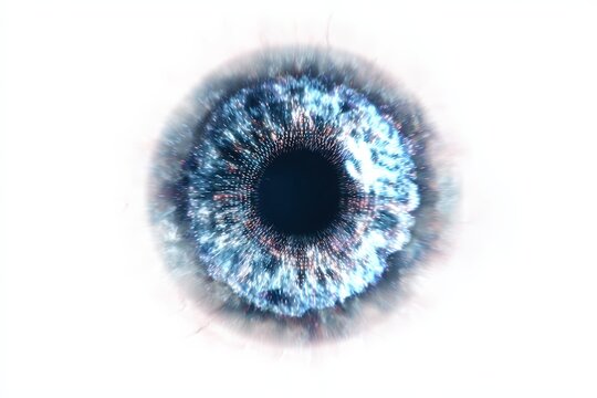 A mesmerizing close-up of a vibrant azure eye, capturing the intricate details of the iris and pupil, inviting viewers into a world of profound perception.