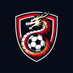 Dragon Football, soccer  Logo Design © Rezki Aditya