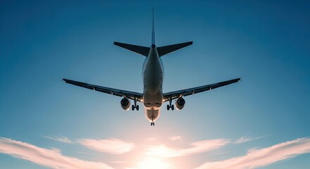 Fototapeta premium Business travel by air corporate jet flight for professional trips and meetings