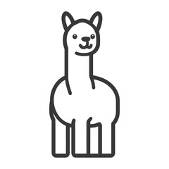 Fototapeta premium A friendly looking alpaca animal displayed with simple line art
