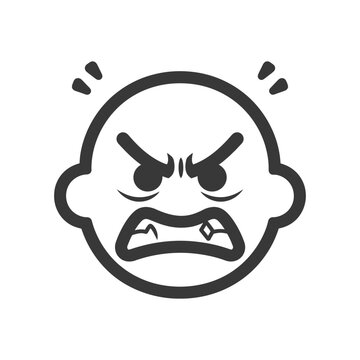An illustration depicting an angry face with intense furrowed brows