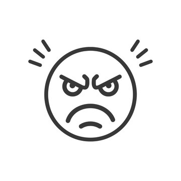 An illustrated circle representing an expression of intense anger