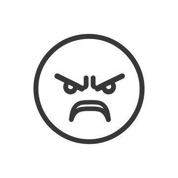 A circular angry face with furrowed brows and frowning mouth
