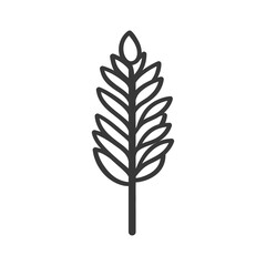 Fototapeta premium A simple graphic illustration of a stylized plant stem and leaves