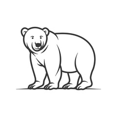 Obraz premium A Black And White Illustration Of A Large Standing Bear