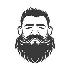 Obraz premium A black and white illustration of a bearded man portrait