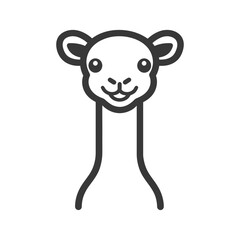 Fototapeta premium A cartoon illustration of a smiling llama with big ears