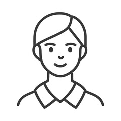 Fototapeta premium A simple line drawing illustration of a person smiling