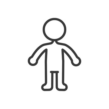 Simple line art illustration of a standing human figure