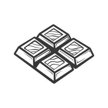 A simple illustration of a chocolate bar made into four squares