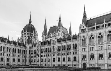 Obraz premium Hungarian Parliament Orszaghaz, seat of National Assembly of Hungary in Budapest