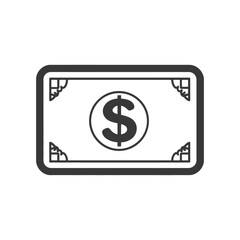 Fototapeta premium A grayscale illustration of a single dollar bill