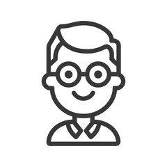Obraz premium A simple smiling person wearing eyeglasses with a clean haircut