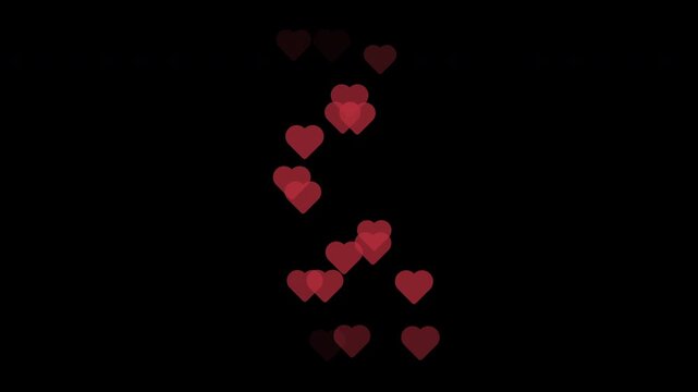 Social media live streaming hearts reactions like fountain animated 4k footage