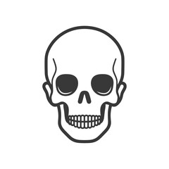 Obraz premium A simple stylized black and white illustration of a human skull