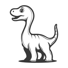 Obraz premium A Smiling Friendly Cartoon Dinosaur Standing on a Simple Background