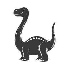 Fototapeta premium A smiling long neck dinosaur with dotted decorative design