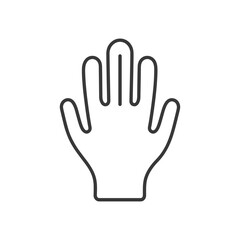 Obraz premium An outline depiction of a human open hand against white background