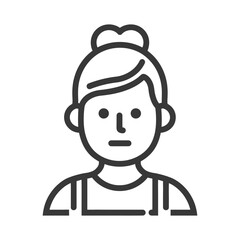 Fototapeta premium A simple minimalist line drawing of a woman with bun
