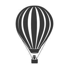 Obraz premium A simple graphic of a hot air balloon in black and white