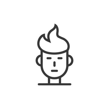 Simple line art illustration of a stylized human face icon