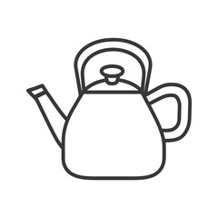 Obraz premium A black and white illustration of a classic tea kettle