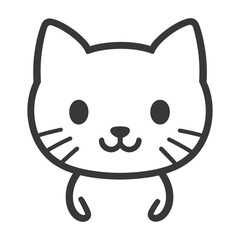 Fototapeta premium A simple black and white illustration of a cute cat face
