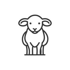 Naklejka premium A Simple Black and White Line Drawing of a Sheep