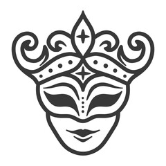 Obraz premium An ornate black and white decorative masquerade mask design