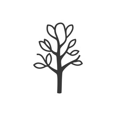 Obraz premium A simple stylized illustration featuring a small tree with leaves