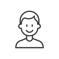 Obraz premium A simple smiling outline illustration of a human male person