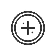 Fototapeta premium A black line icon featuring a plus sign within a circle