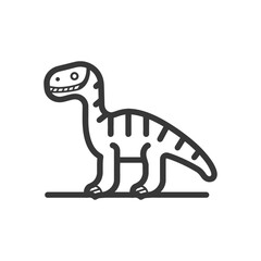 Fototapeta premium A stylized illustration depicting a standing dinosaur in profile view
