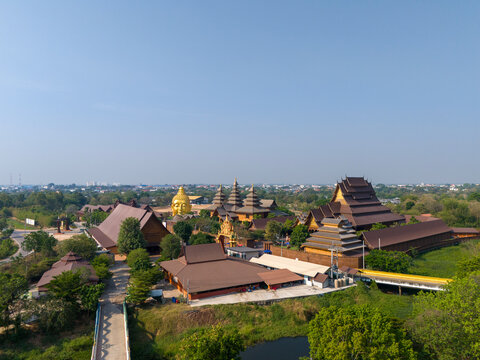 Phra That Wang Nam Yen at Wat Phutthanaram, Maha Sarakham, Thailand.