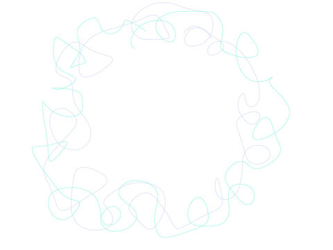 細い線のぐにゃぐにゃした円のあしらい手書きイラスト素材