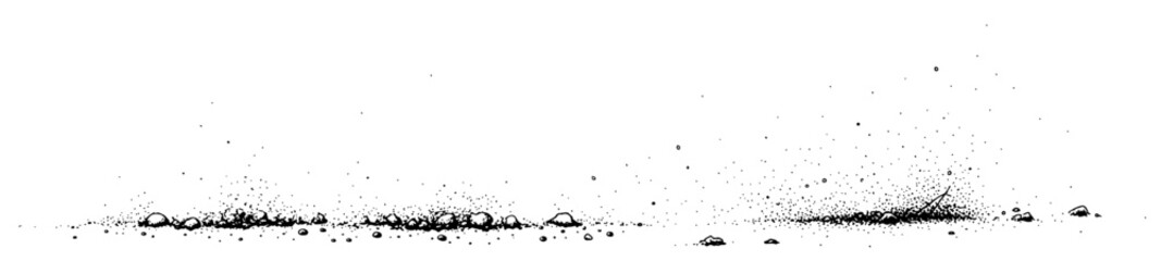 Fototapeta premium Vector illustration of realistic dirt particles and sand debris scattered on a flat surface