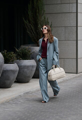 Fototapeta premium Fashion photo, Street style fashion. Professional model. 