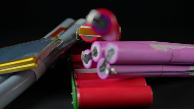 Sorting used batteries for recycling and reuse. Environmental protection and conservation. Safety and sustainability of electronic waste disposing process