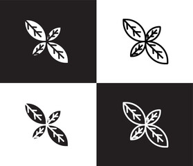 Fototapeta premium basil icon. Outline and filled basil icon from vegetables and fruits collection. Thin line and Solid vectors isolated on black, white background. Editable basil symbol